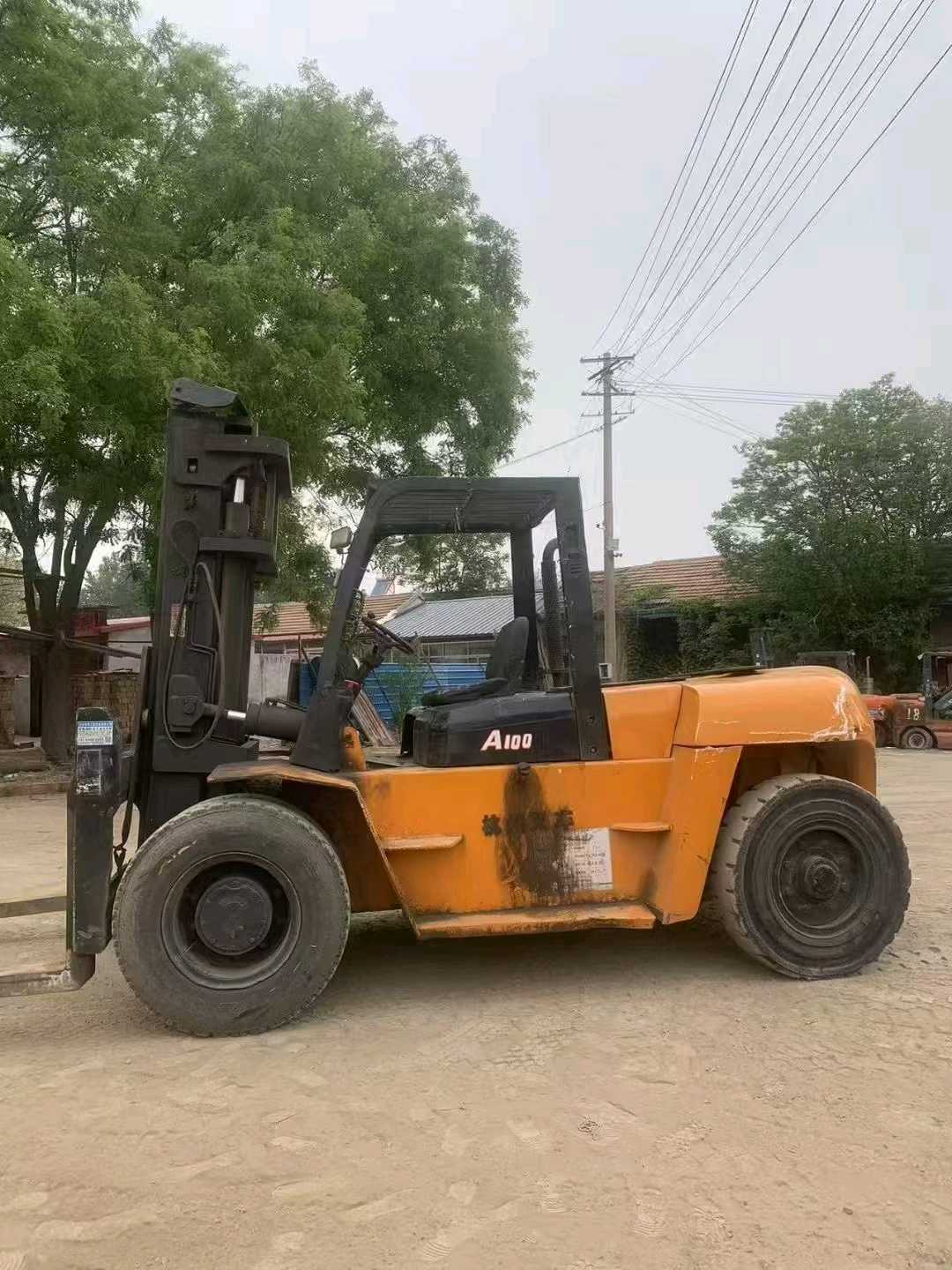 山东德州二手杭叉A系列10吨0款升高3米柴油叉车