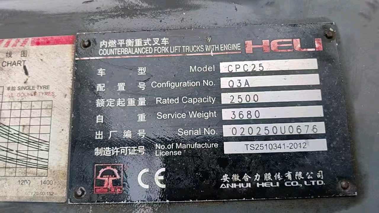 江苏省常州市天宁区关河中路138号二手合力2.5吨升高0米柴油叉车